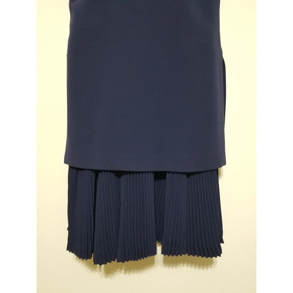Theory‎ Malkan P Winslow Crepe Layered Pleated Dress Sea Blue NWT Size 2 $395